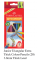 Faber-Castell 116538-20 Junior 20色粗三角木顏色