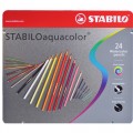 STABILO Aquacolor 1624-5 專業級木顏色(24色/鐵盒裝) ** 清貨 **