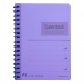 GAMBOL WCN-DS1055 A6 雙線圈透明PP面單行簿(50頁) 