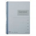 GAMBOL WCN-DS1488 A5 雙線圈透明PP面單行簿(80頁) 