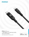MOMAX Elitelink USB-C to Lightning PD 30W LED尼龍編織充電線 (1.2米) DL52D