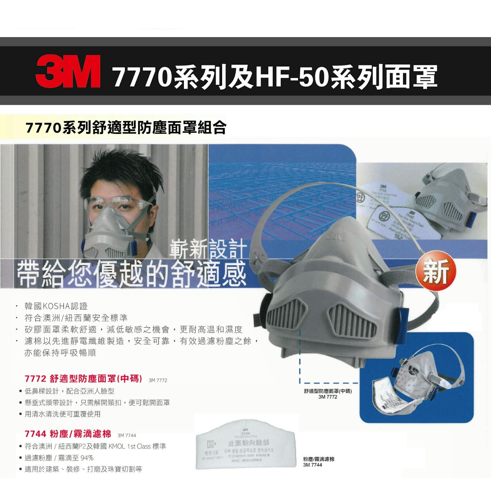 3M PEACOCK 7772 Half-Facepiece Respirator Silicone (Medium) - WAH CHIT