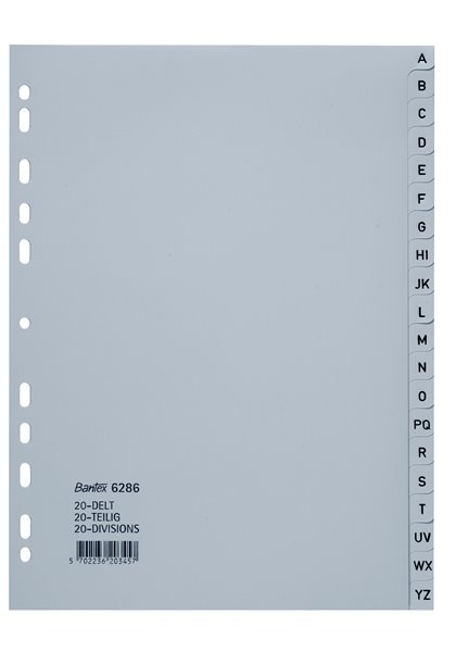 BANTEX 6286(6203) A4 膠質英文A-Z索引分類-20級- WAH CHIT